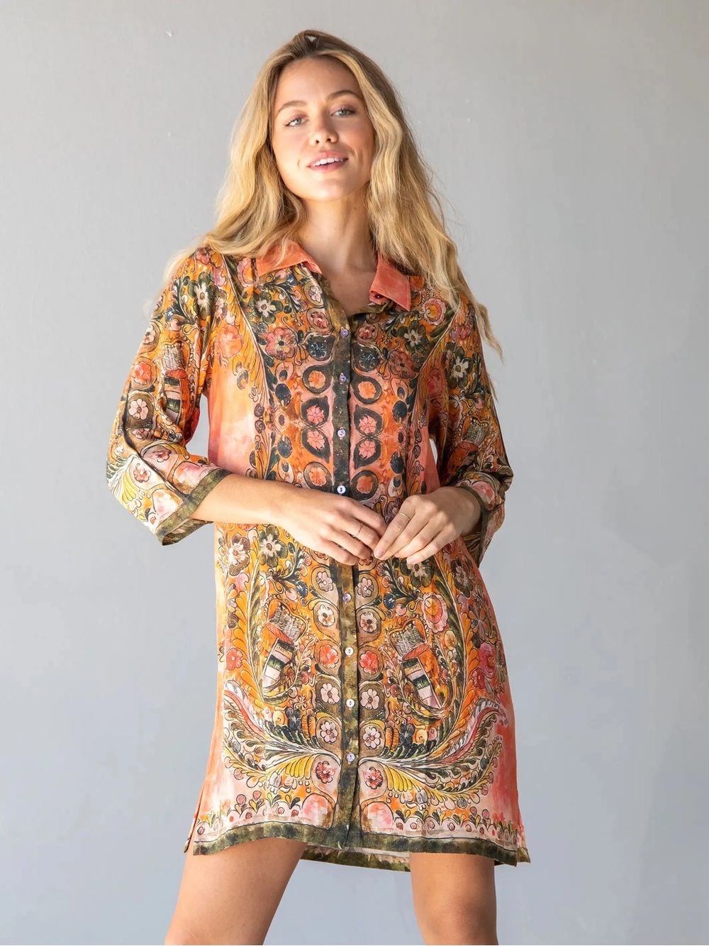 NWT Natural Life Fiona Paisley Tunic Mini Dress S